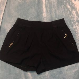High waisted black shorts